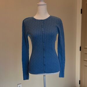 Talbots Blue Button-Up Cardigan